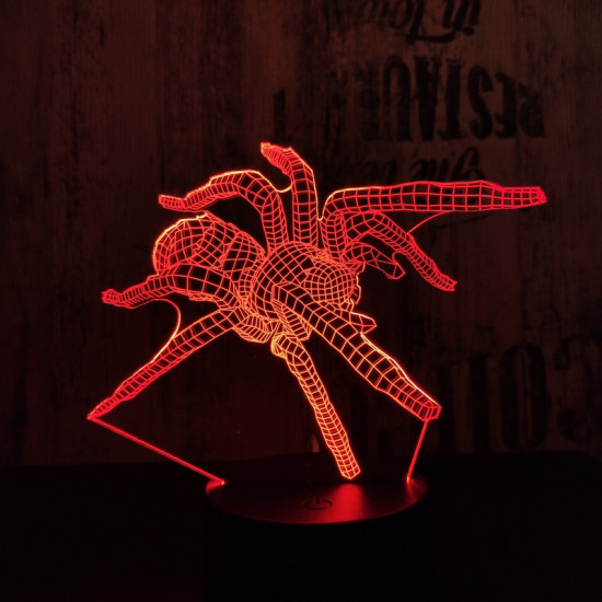 Pók 2  7 színű 3D led lámpa