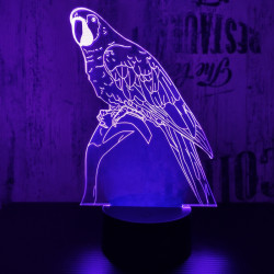 Papagáj 2  7 színű 3D led lámpa