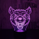 Farkas Fej 2 7 színű 3D led lámpa