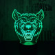 Farkas Fej 2 7 színű 3D led lámpa