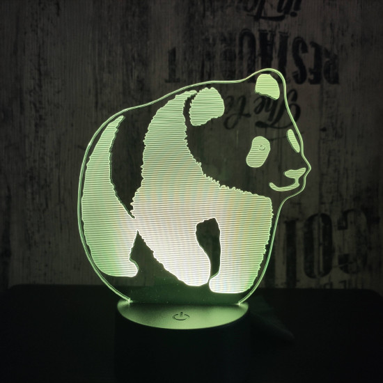 Sétáló panda 7 színű 3D led lámpa