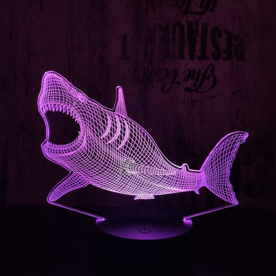 Cápa 3  7 színű3D led lámpa