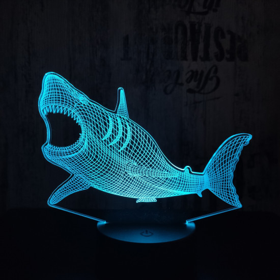 Cápa 3  7 színű3D led lámpa