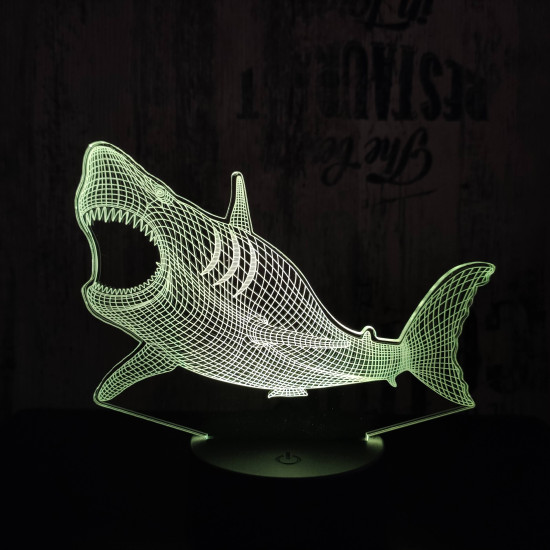 Cápa 3  7 színű3D led lámpa