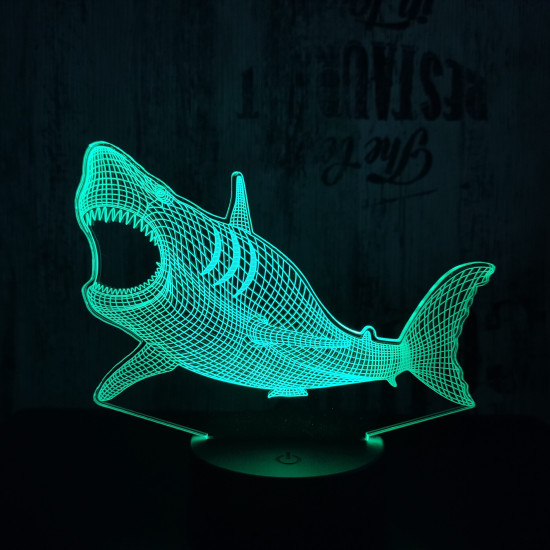 Cápa 3  7 színű3D led lámpa