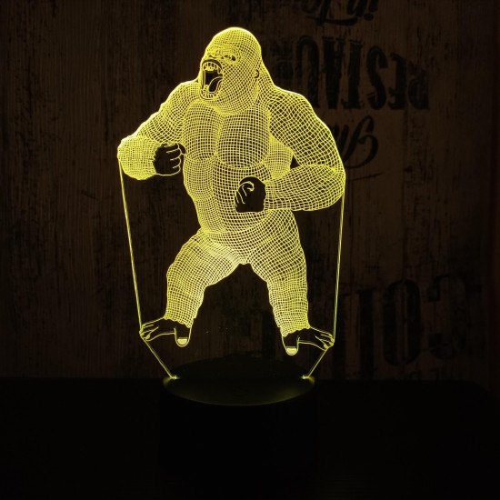 Gorilla 7 színű 3D led lámpa