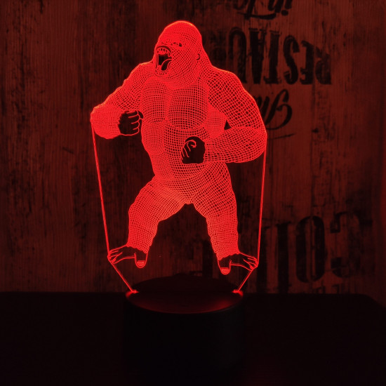 Gorilla 7 színű 3D led lámpa