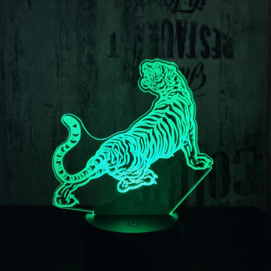 Tigris  7 színű 3D led lámpa