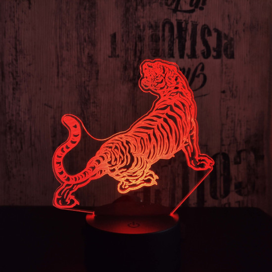 Tigris  7 színű 3D led lámpa