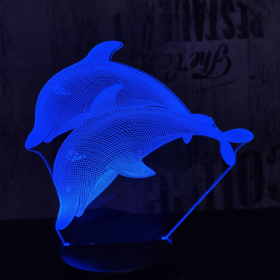 Úszó delfin pár 7 színű 3D led lámpa