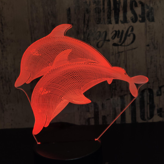 Úszó delfin pár 7 színű 3D led lámpa