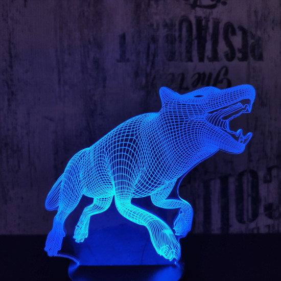 Vérfarkas 7 színű 3D led lámpa