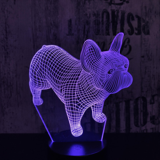 Francia bulldog 3D led lámpa