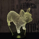 Francia bulldog 3D led lámpa