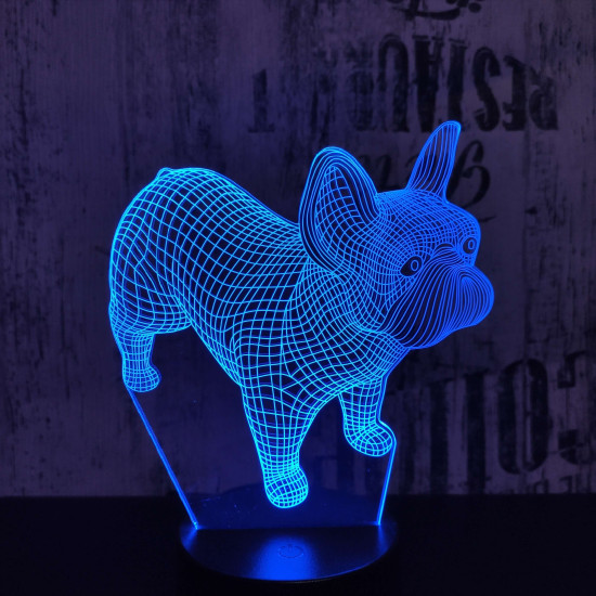 Francia bulldog 3D led lámpa
