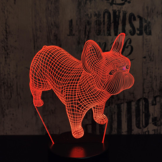 Francia bulldog 3D led lámpa
