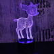 Őzike  7 színű 3D led lámpa