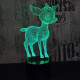 Őzike  7 színű 3D led lámpa