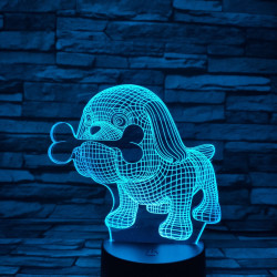 Boxer és a csontja  7 színű  3D led lámpa