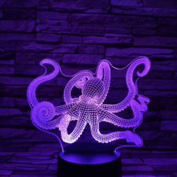 Polip 7 színű 3D led lámpa