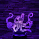 Polip 7 színű 3D led lámpa