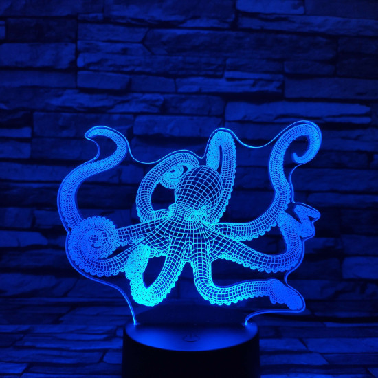 Polip 7 színű 3D led lámpa