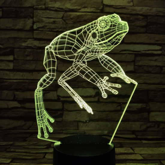 Béka 7 színű 3D led lámpa