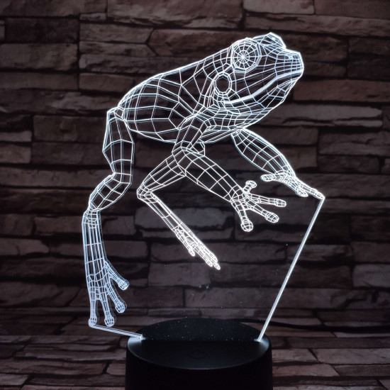 Béka 7 színű 3D led lámpa