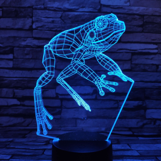 Béka 7 színű 3D led lámpa