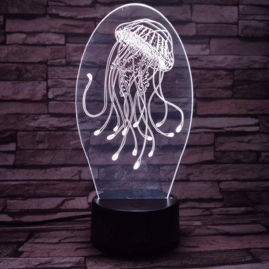 Medúza 7 színű 3D led lámpa