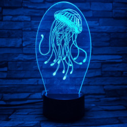 Medúza 7 színű 3D led lámpa