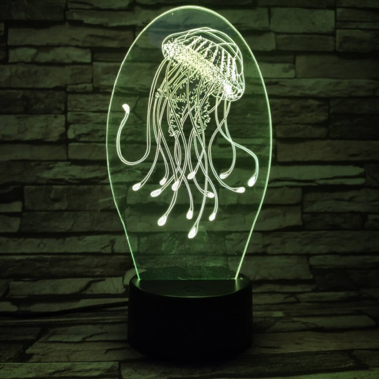Medúza 7 színű 3D led lámpa