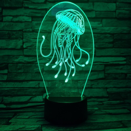 Medúza 7 színű 3D led lámpa