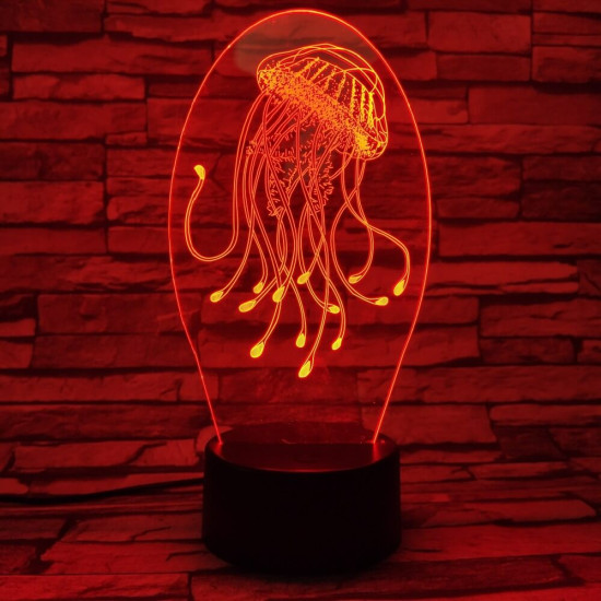 Medúza 7 színű 3D led lámpa