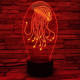 Medúza 7 színű 3D led lámpa