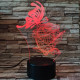 Pillangó a rózsán 7 színű 3D led lámpa