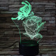 Pillangó a rózsán 7 színű 3D led lámpa