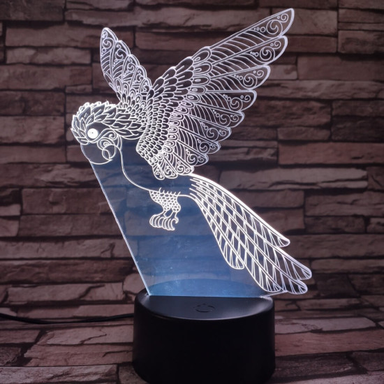 Repülő Papagáj  7 színű 3D led lámpa