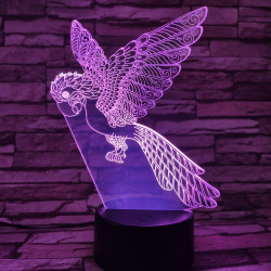 Repülő Papagáj  7 színű 3D led lámpa
