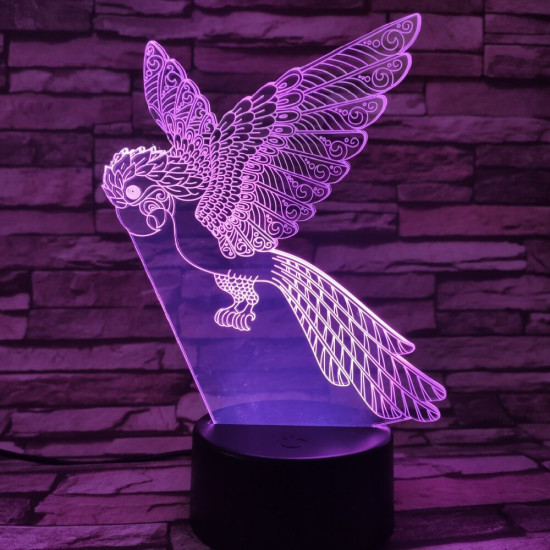 Repülő Papagáj  7 színű 3D led lámpa