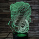 Kobra a mérges kígyó 7 színű 3D led lámpa