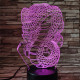 Kobra a mérges kígyó 7 színű 3D led lámpa