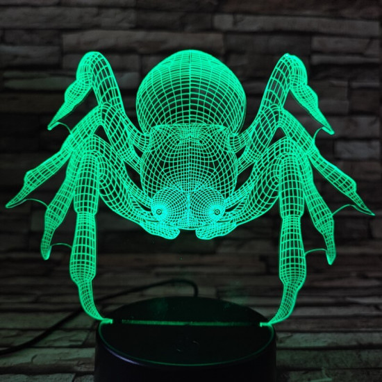 Pók a rém  7 színű  3D led lámpa