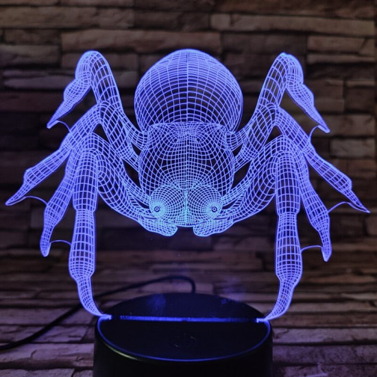 Pók a rém  7 színű  3D led lámpa