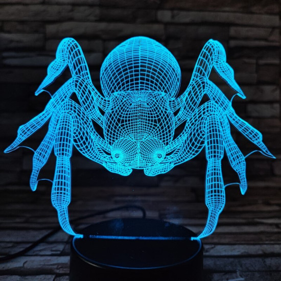 Pók a rém  7 színű  3D led lámpa