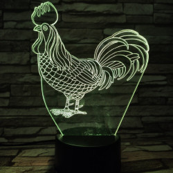 Kakas 7 színű 3D led lámpa