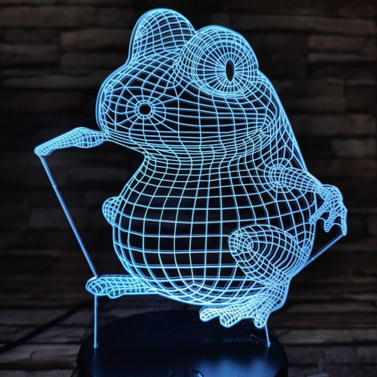 Béka ül 7 színű 3D led lámpa