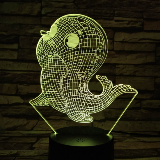 Fóka kicsi 7 színű 3D led lámpa