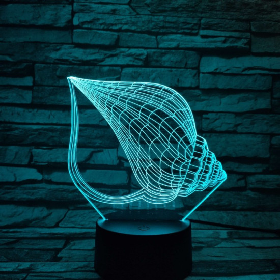 Csigaház 7 színű 3D led lámpa