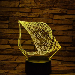 Csigaház 7 színű 3D led lámpa